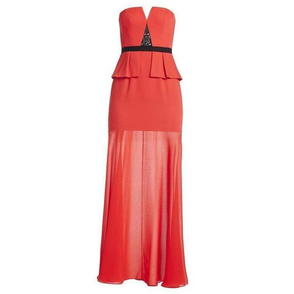 BCBGMAXAZRIA - Caitlyn Strapless Embellished-Bodice Gown - US 2